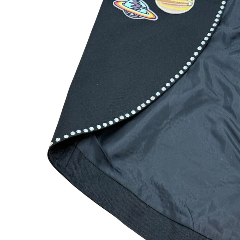 Vintage 1990s Space Appliqué Black Statement Coat - Picture 9 of 11